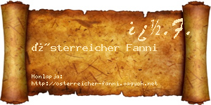 Österreicher Fanni névjegykártya