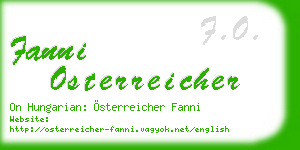 fanni osterreicher business card