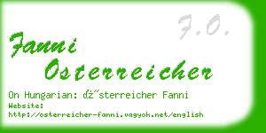 fanni osterreicher business card